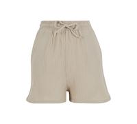 Sweatshorts URBAN CLASSICS "Urban Classics Ladies Musselin Shorts", Damen, Gr. XXL, US-Größen, chalkdust, 100% Baumwolle, unifarben, loose fit, Hosen Sweatshorts (44681756-XXL) chalkdust