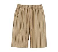 Sweatshorts URBAN CLASSICS "Urban Classics Printed Pinstripe Shorts", Herren, Gr. L, US-Größen, beige (unionbeige, weiß, schwarz), 100% Baumwolle, gestreift, loose fit, Hosen Sweatshorts (24603233-L) 