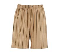 Sweatshorts URBAN CLASSICS "Urban Classics Printed Pinstripe Shorts", Herren, Gr. M, US-Größen, unionbeige, weiß, schwarz, 100% Baumwolle, gestreift, normal, Hosen Sweatshorts (24603233-M) unionbeige,