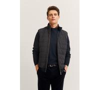 Sweatweste BUGATTI "Regular Fit", Herren, Gr. M, grau (90, braun), 85% Baumwolle, 15% Polyester, unifarben, regular fit, ohne Ausschnitt, Westen, mit Stehkragen aus einem Baumwollmix (66375542-M) 90,