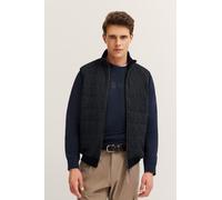 Sweatweste BUGATTI "Regular Fit", Herren, Gr. S, blau (390, marine), 100% Baumwolle, unifarben, regular fit, ohne Ausschnitt, Westen, mit Stehkragen und aus reine Baumwolle (42854117-S) 390, marine