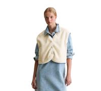Sweatweste MARC O'POLO DENIM "aus recyceltem Polyester", Damen, Gr. L, weiß blush, Obermaterial: 100% Polyester, unifarben, relaxed fit, V-Ausschnitt, Westen (88067629-L) weiß blush