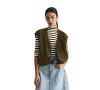Sweatweste MARC O'POLO DENIM "aus recyceltem Polyester", Damen, Gr. XL, burnished logs, Obermaterial: 100% Polyester, unifarben, relaxed fit, V-Ausschnitt, Westen (49597865-XL) burnished logs