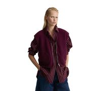 Sweatweste MARC O'POLO DENIM "aus recyceltem Polyester", Damen, Gr. XXS, mahagony jam, Obermaterial: 100% Polyester, unifarben, relaxed fit, V-Ausschnitt, Westen (14885852-XXS) mahagony jam
