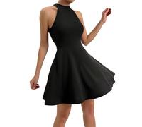 SweatyRocks Neckholder Kleid Damen Festlich Kurz Minikleid A Linie Sommerkleid Partykleid Elegant Hochzeitsgast Kleid Cut Out Kleider Kurze Kleider Schwarz M