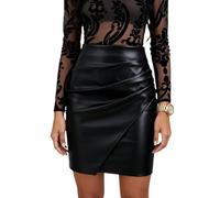 SweatyRocks PU Leder Rock Damen Elegant High Waist Minirock Wickel Lederrock Bodycon Herbstrock Bleistiftrock Pendlerrock Bürorock