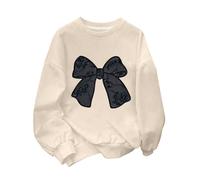 SweatyRocks Sweatshirt Mädchen 110-162 Pullover Mit Schleife Klamotten Teenager Mädchen Winterpullover Herbst Langarmshirt Winter Outfit Aprikosenfarben 10 Jahre