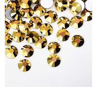 SWECOMZE 1440 Stücke Hot Fix Strass Steine Kristall Runde Flatback Strass Edelsteine Glassteine für Kinder, Crystal Edelsteine DIY Kunst und Bastelbedarf Dekoration (Golden,5 mm (SS20))