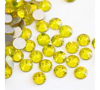 SWECOMZE 1440 Stücke Hot Fix Strass Steine Kristall Runde Flatback Strass Edelsteine Glassteine für Kinder, Crystal Edelsteine DIY Kunst und Bastelbedarf Dekoration (Gelb,2 mm (SS6))