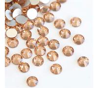 SWECOMZE 1440 Stücke Hot Fix Strass Steine Kristall Runde Flatback Strass Edelsteine Glassteine für Kinder, Crystal Edelsteine DIY Kunst und Bastelbedarf Dekoration (Braun,4 mm (SS16))