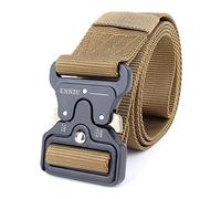 SWECOMZE Herren Taktischer Gürtel Canvas Belt Länge 125 cm, Breite ca.4,5 cm (Braun)