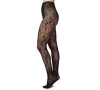 Swedish Stockings Spitzenstrumpfhose Rosa aus ECONYL®-Nylon Schwarz M