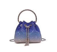 Sweetovo Bling Kristall Strass Geldbörse für Frauen Sparkly Clutch Handtasche Crossbody Tasche für Abend Hochzeit Party Abschlussball, Farbverlauf blau