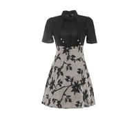 Cocktailkleider Für Damen - Retro Chinesischer Stil Nähte A-Linie Qipao Kleid Sommer Kurzarm Elegante Cheongsam Kleider,Stil A,L