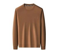 SWEPER Herren Pullover - Frühling Herbst Mode Weiche Pullover Männer Mode Langarm Rundhals Pullover Casual Top Herren Pullover,Braun,4XL