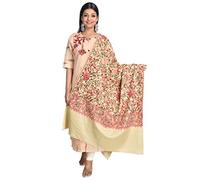 SWI WITH LABEL Kaschmiri-Schal für Damen, Aari-Stickerei, Größe 101,6 x 202,3 cm - Beige - Einheitsgröße, Geschenk für Frauen