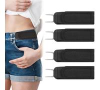 Swiftctrl Gürtel Ohne Schnalle mit Metallhaken, Verstellbarer Schnallenloser Gürtel Alternative für Herren und Damen, mit Klettverschluss, Ideal für Beruf, Freizeit und Business (4, Schwarz)
