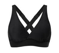 Swim Top Bikini Oberteil Padded Swimsuit Schwimmoberteil V Ausschnitt Bikini Damen Push Up Bikini Top Badeanzug Top Sommer Strand Bikini Top Swimsuit Oberteil Sport Swim Oberteil Bra Sport (Black, L)