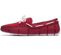 SWIMS Herren-Loafer, lässige Slip-Ons für den Sommer, bequemer, stilvoller geflochtener Spitzenloafer, modischer Schuh für Strand, Signalrot/weiß, 42 EU