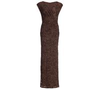 SWING - Abendkleid aus besticktem Mesh chocolate brown - Gr. - 34