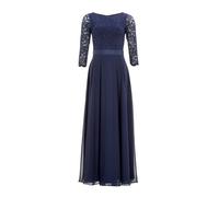 SWING Abendkleid aus Spitze und Chiffon 3/4-Arm Dunkelblau Größe 38