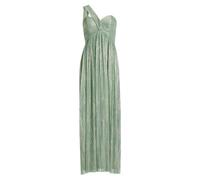 SWING - Abendkleid One Shoulder aus glänzendem Plissee Jersey matcha green / gold - Gr. - 36