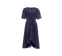 SWING - Chiffon Kleid in Wickel Optik mit Vokuhila Saum navy - Gr. - 46