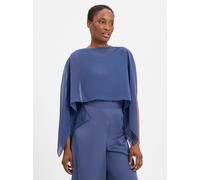 SWING - Schlupf-Stola aus Chiffon mit Ärmelschlitzen timeless blue - Gr. - XL