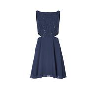SWING - Cocktailkleid aus Material-Mix navy - Gr. - 38
