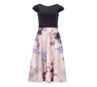 SWING - Cocktailkleid aus Materialmix navy / multi, 4OS
