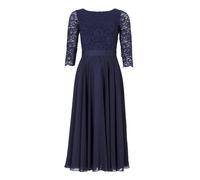 Swing Abendkleid Damen aus Spitze und Chiffon Marine Größe 44