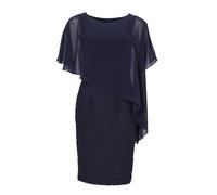 SWING Knielanges Cocktailkleid mit Überwurf in Marine, Größe 44