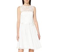 Swing Damen Cocktail Kleid mit floraler Spitze, Gr. 34, Elfenbein (elfenbein 9494)