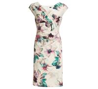 SWING - Etuikleid aus bedrucktem Scuba mit Wickel-Ausschnitt champagne beige/multi - Gr. - 36
