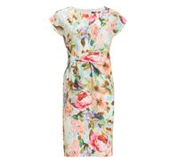 SWING - Etuikleid mit Knotendetail aus leichtem Scuba mit Blumendruck ivory / multi - Gr. - 36