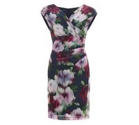 SWING - Etuikleid mit Wickel-Ausschnitt aus bedrucktem Mesh navy / ruby red - Gr. - 50