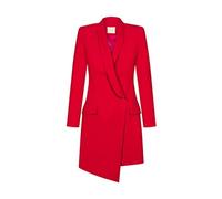 Swing Fashion Damen Kleid Elegant | Business Kleider | Etuikleider | Festliches Kleid | Partykleid | Cocktailkleider | Minikleid | Abendkleid | Langarmleid | V-Ausschnitt | Kurze | Rot | 36