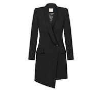 Swing Fashion Damen Kleid Elegant | Business Kleider | Etuikleider | Festliches Kleid | Partykleid | Cocktailkleider | Minikleid | Abendkleid | Langarmleid | V-Ausschnitt | Kurze | Schwarz | 40