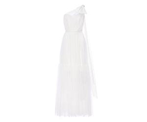 Swing Fashion Ingrid Hochzeitskleid, Elegantes Kleid, Abendkleid, Ballkleid, Kleid für Hochzeit, Chiffonkleid Lang, Brautjungfernkleid, Cocktailkleid, Maxikleid, EIN Schulter Kleid