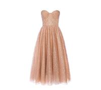 Swing Fashion Midikleid Damen | Elegantes Kleid | Festliches Kleid | Partykleid | Abendkleid | Hochzeitskleider | Abschlussballkleid | Ballkleid | Glitzerkleid | Korsett | Gold | 38 (M)