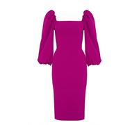 Swing Fashion Women's Giselle | Fuchsia Bleistiftkleid | Damen Etuikleider | Festliches Abendkleid | Partykleid | Cocktailkleider | Sexy Tailliertes Enges Kleid 34 (XS)