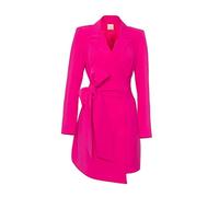 Swing Fashion Women's Rocky Minikleid Damen | Elegantes Festliches Kleid | Partykleid | Abendkleid | Hochzeitskleider | Kurzkleid | Anzugkleid | Sexy | V-Ausschnitt | Langarm | Rosa, 38