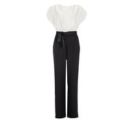 SWING - Jumpsuit aus Material-Mix black / ivory - Gr. - 36
