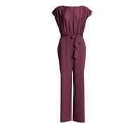 Swing Jumpsuit mit Bindegürtel in Bordeaux, Größe 48