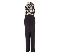 SWING - Jumpsuit mit Schluppe aus Material Mix black / ivory - Gr. - 42