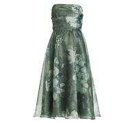 SWING - Korsage Kleid aus bedrucktem Organza pistachio green / ivory - Gr. - 36