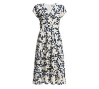 SWING - Midi Kleid aus bedrucktem Scuba navy / ivory - Gr. - 48