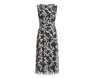 SWING - Midi Kleid aus weichem Mesh navy / ivory - Gr. - 44