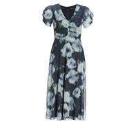 SWING - Midi Kleid mit Ärmel aus Mesh mit Ikat Druck navy / multi - Gr. - 38