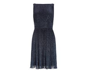 SWING - Plissiertes Metallickleid mit Taillenpasse navy - Gr. - 34